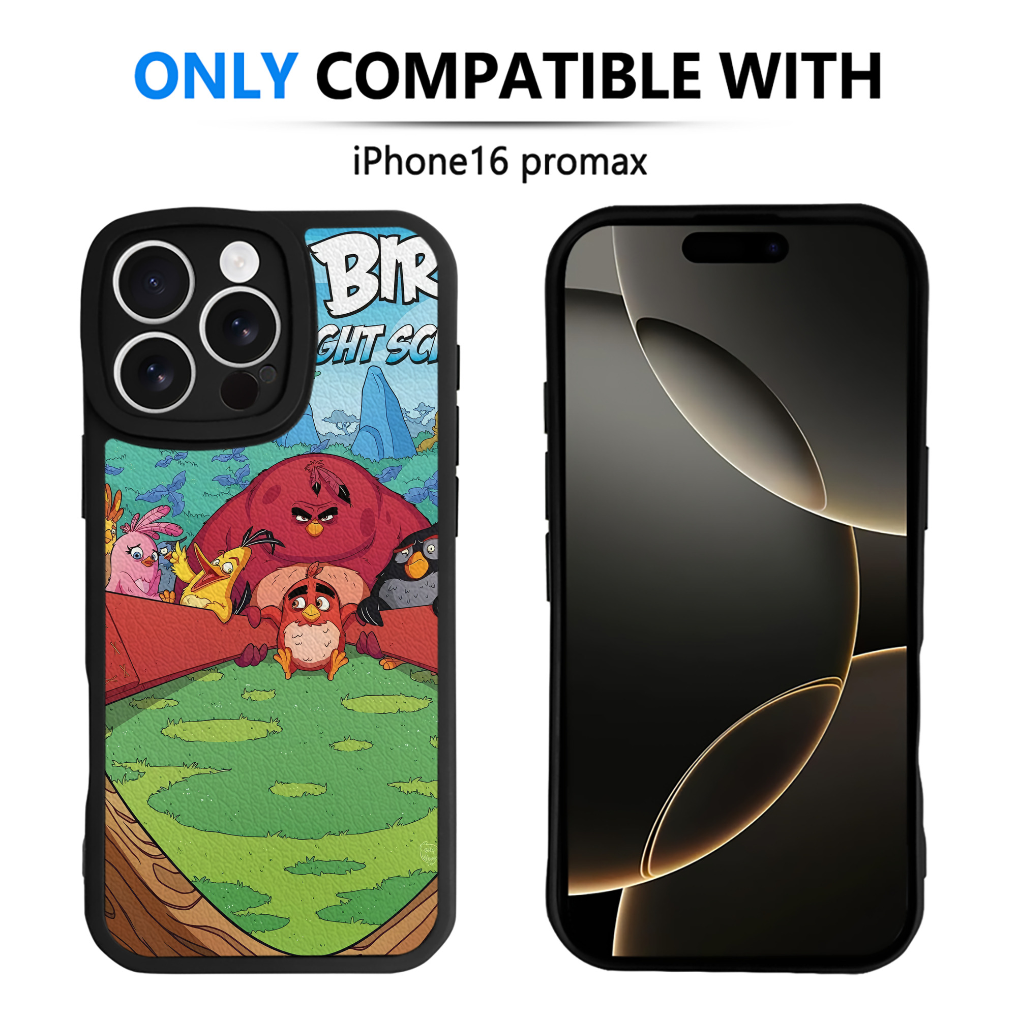 （画像用） Angry Birds アングリーバード 【iPhone 16シリーズ対応】シリコンスマホケース（レザー調） 材質：シリコン